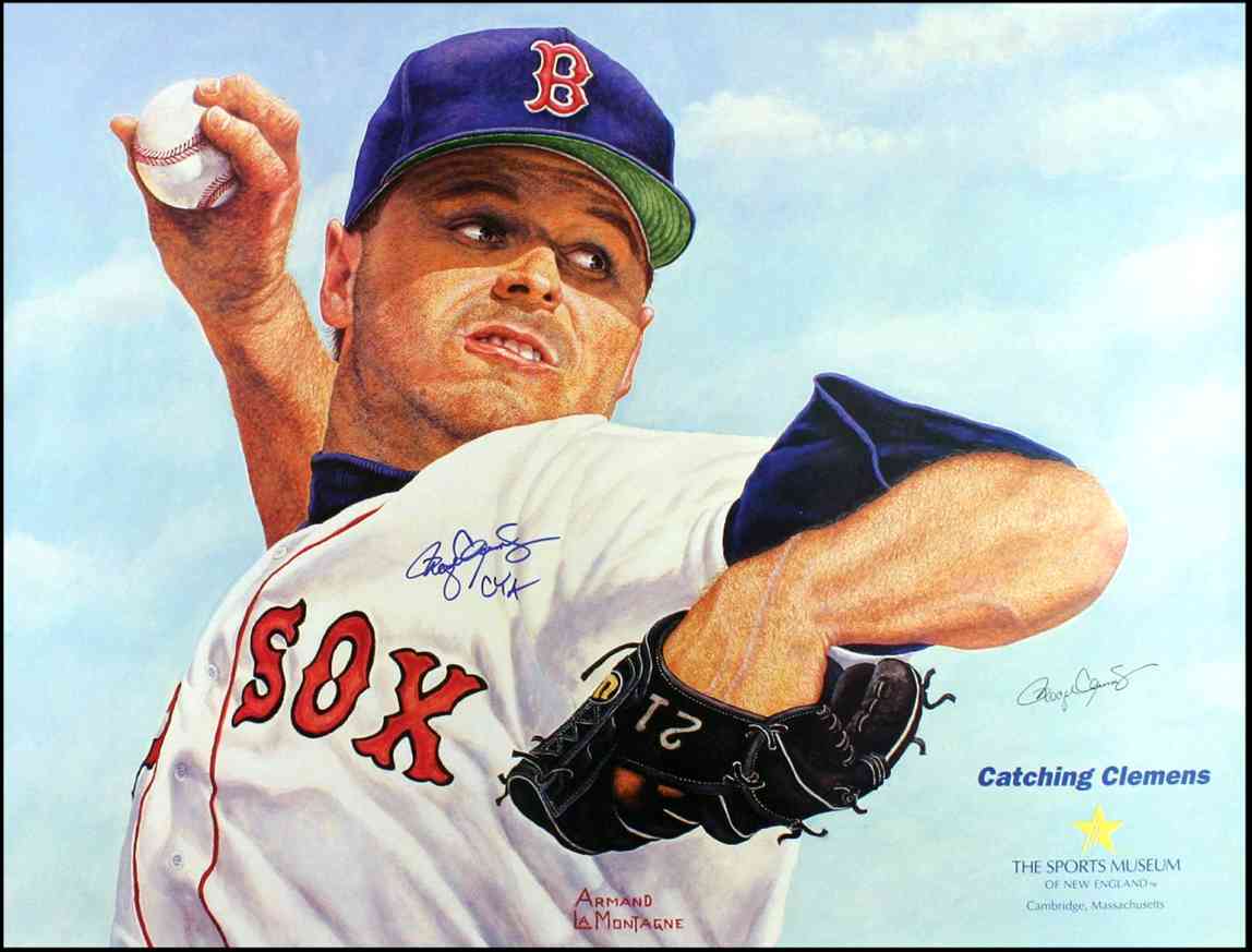 Roger Clemens - 'Catching Clemens' (25) LITHOS-Sports Museum of New England Baseball cards value
