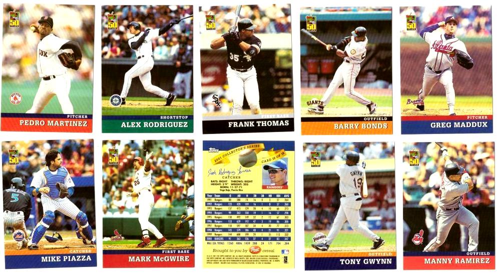  2001 Post Cereal - Complete Set (18 cards) Baseball cards value
