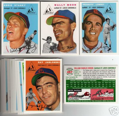 St. Louis Cardinals - 1954 Topps GOLD Archives NEAR TEAM SET(17/19)