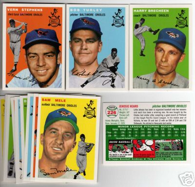  Baltimore Orioles - 1954 Topps GOLD Archives NEAR COMPLETE TEAM SET(13/16) Baseball cards value