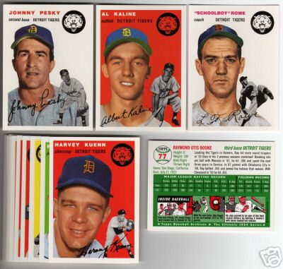  Detroit Tigers - 1954 Topps GOLD Archives COMPLETE TEAM SET (19 cards) Baseball cards value