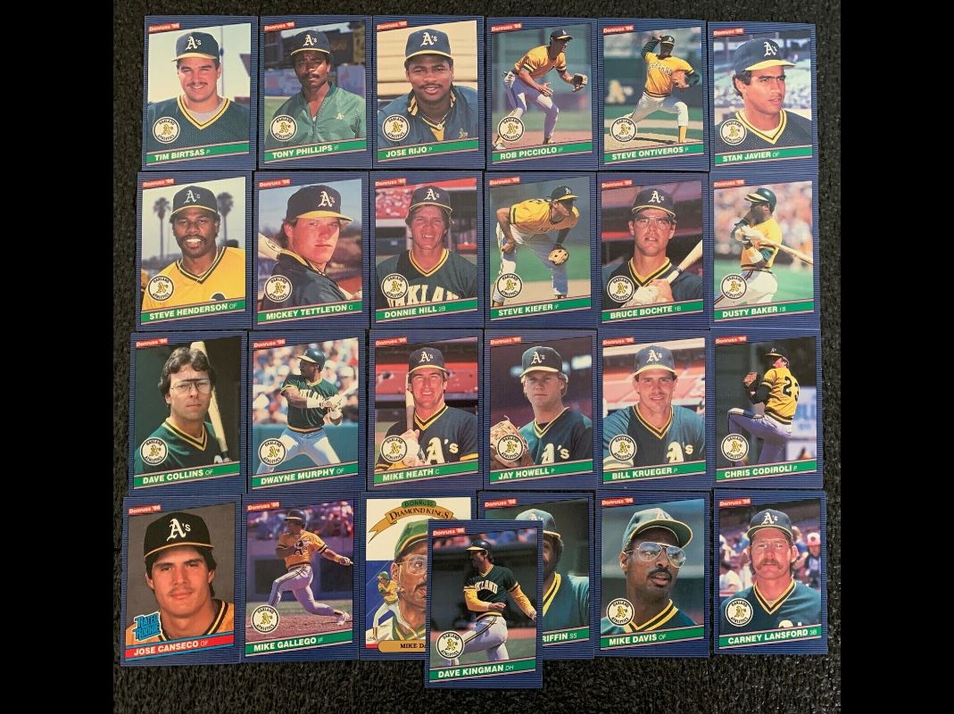  A'S - 1986 Donruss - COMPLETE Team Set (24) Baseball cards value