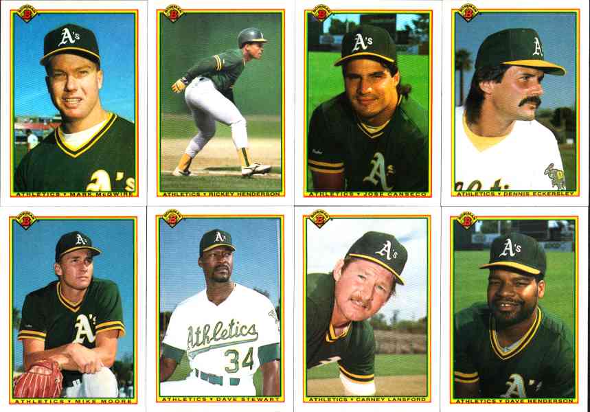  A's - 1989 Bowman TIFFANY COMPLETE TEAM Set (19) Baseball cards value