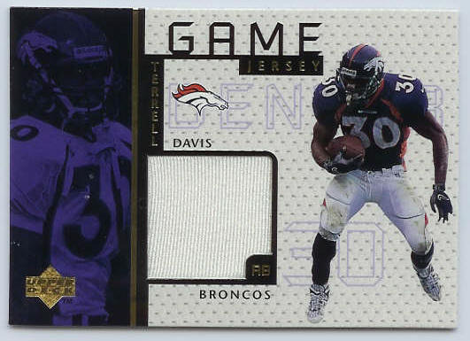 Terrell Davis - 1998 Upper Deck GAME-USED JERSEY #GJ14 (Broncos) Baseball cards value