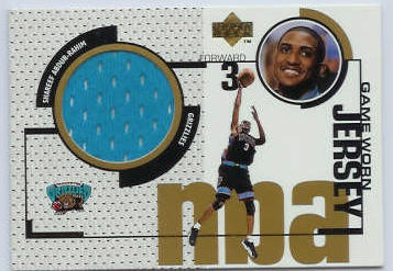 Shareef Abdur-Rahim - 1998-99 Upper Deck GOLD GAME-USED JERSEY #GJ39 Baseball cards value