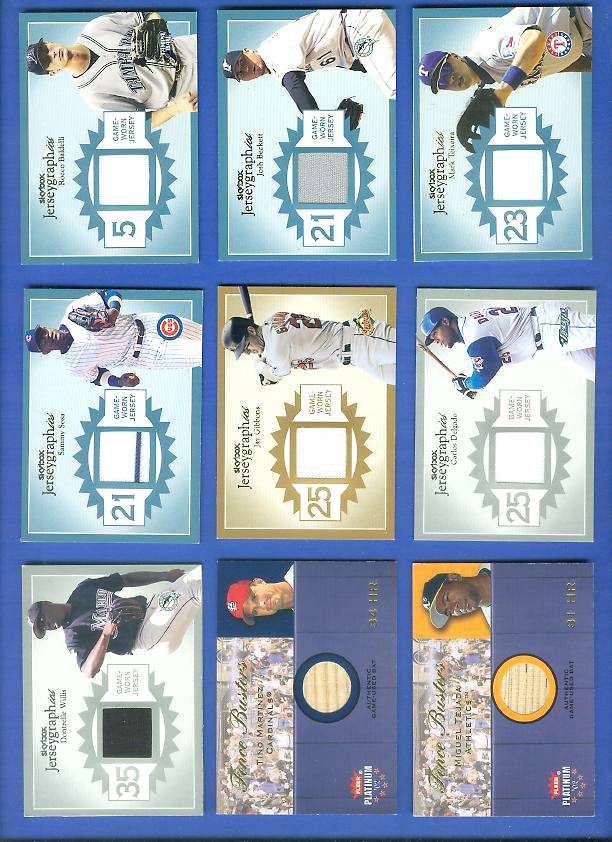 Jay Gibbons - 2004 Skybox 'Jerseygraphics' GOLD GAME-USED JERSEY Baseball cards value