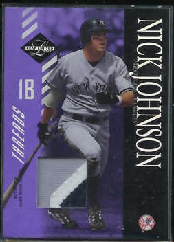 Nick Johnson - 2003 Leaf Limited Threads GAME-USED 3-Color JERSEY SWATCH Baseball cards value