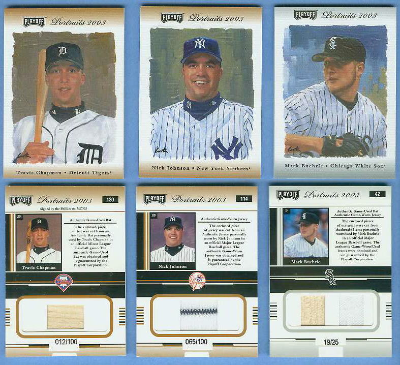 Mark Buehrle - 2003 Playoff Portraits 'Materials GAME-USED BAT/JERSEY COMBO Baseball cards value