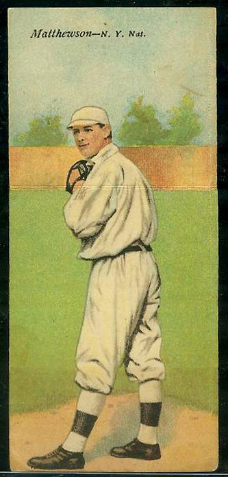 1911 T201 Mecca Double Folders - CHRISTY MATHEWSON/Albert Bridwell (Giants) Baseball cards value