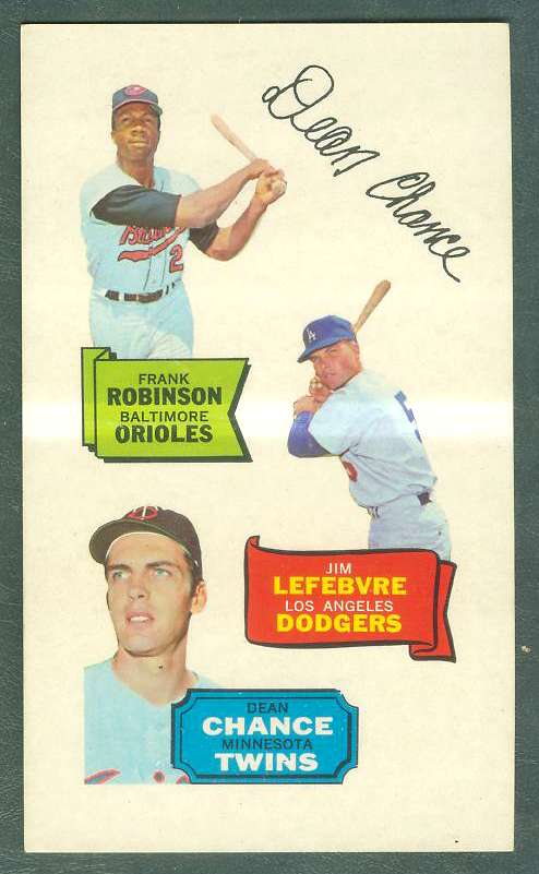 1968 Topps ACTION STICKER PANEL - FRANK ROBINSON/Dean Chance/Jim Lefebvre Baseball cards value