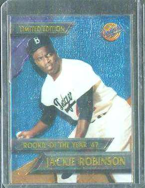  Jackie Robinson - 1995 CHROMIUM DODGERS 'Rookie of the Year' Baseball cards value