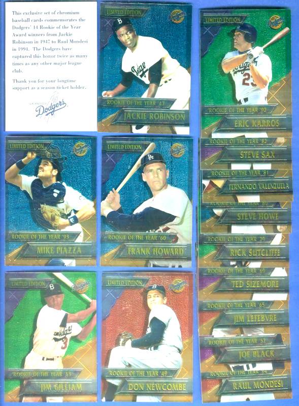   1995 CHROMIUM DODGERS ROY - COMPLETE SET (14 cards) Baseball cards value