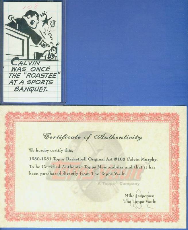 1980-81 Topps Basketball ORIGINAL ARTWORK #108 Calvin Murphy Baseball cards value