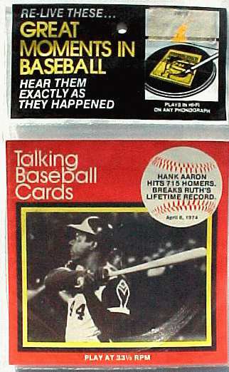  #.3 Hank Aaron - 1979 CMC Talking Baseball Card 33-1/3 Record SEALED Baseball cards value