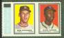 Hank Aaron - 1962 Topps Stamp PANEL - w/Bob Rodgers (Braves)
