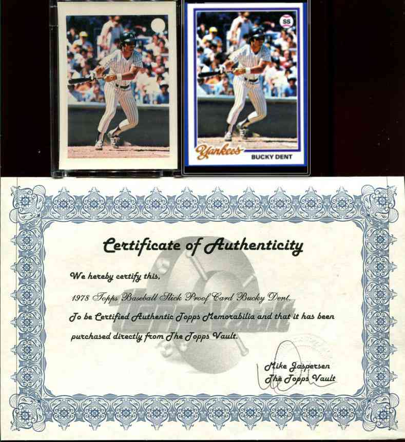 1978 Topps SLICK PROOF card - Bucky Dent (Yankees) Baseball cards value