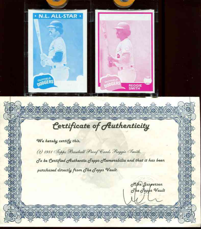 1981 Topps - REGGIE SMITH - TOPPS VAULT PROOFS - Lot of (2) (Dodgers) Baseball cards value