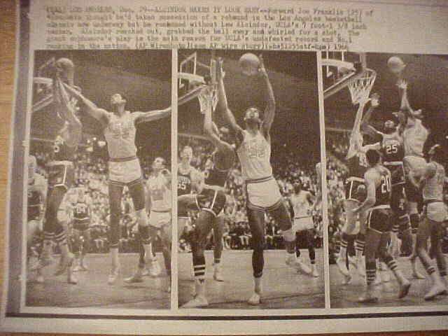 WIREPHOTO: Kareem Abdul-Jabbar - [01/27/71] 'Family Discussion' (Bucks) Basketball cards value