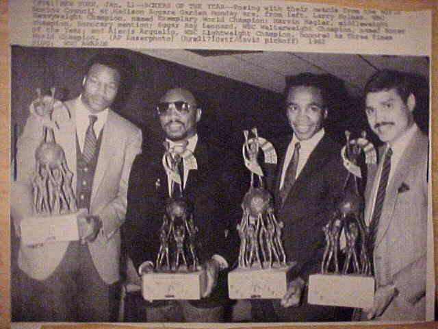 WIREPHOTO [BOXING]: Sugar Ray Leonard - [01/11/82] 'Boxers Of The Year' Baseball cards value