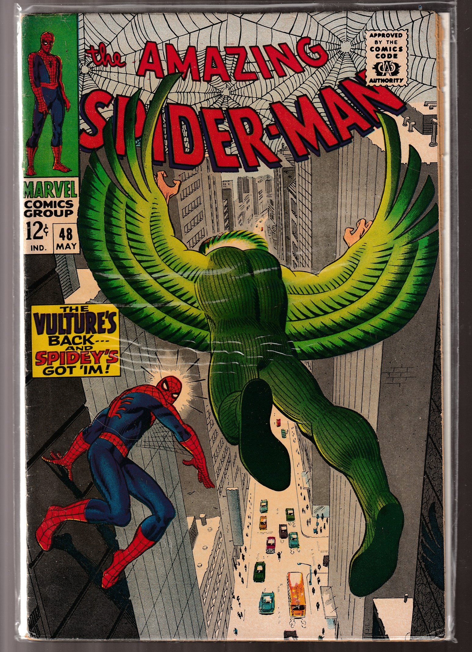  Comic: AMAZING SPIDER-MAN # 48 (1967) FIRST New Vulture Baseball cards value