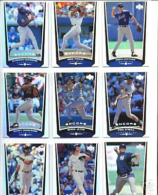 1999 Upper Deck ENCORE - COMPLETE BASE SET (#1-90) Baseball cards value