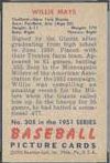 1951 Bowman Baseball card back
