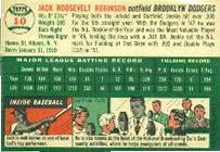 1954 Topps Baseball card back