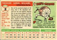 1955 Topps Baseball card back