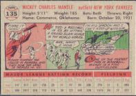 1956 Topps Baseball card back