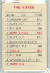 1969 Milton Bradley  Baseball card back