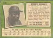 1971 Topps Baseball card back