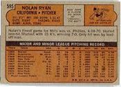 1972 Topps Baseball card back