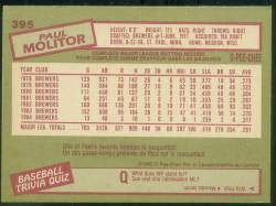 1985 O-Pee-Chee (OPC) Baseball card back