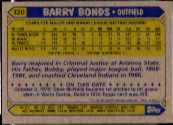 1987 Topps Baseball card back