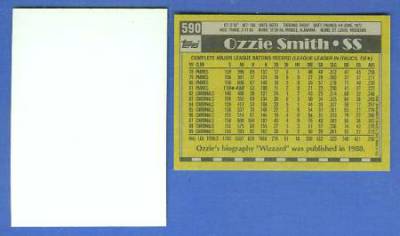 1990 Topps BLANK FRONT PROOFS  card front