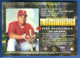 1995 Topps Embossed  Baseball card back