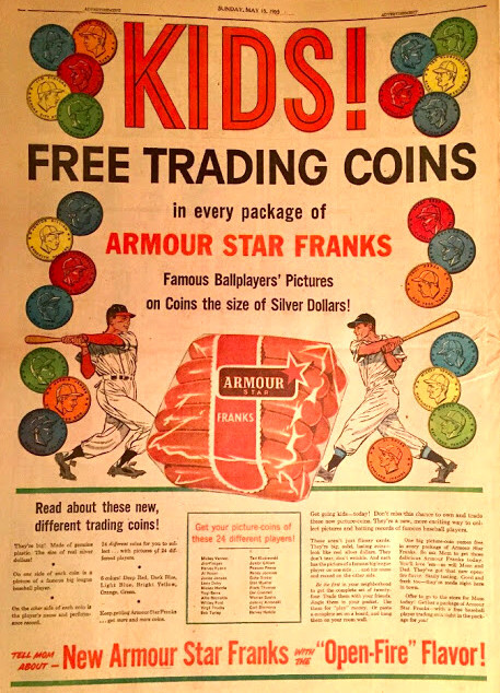 1955 Armour baseball Coins ad