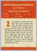 1963 Fleer Football card back