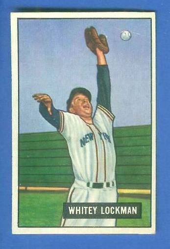 1951 Bowman # 37 Whitey Lockman (New York Giants)  cards value
