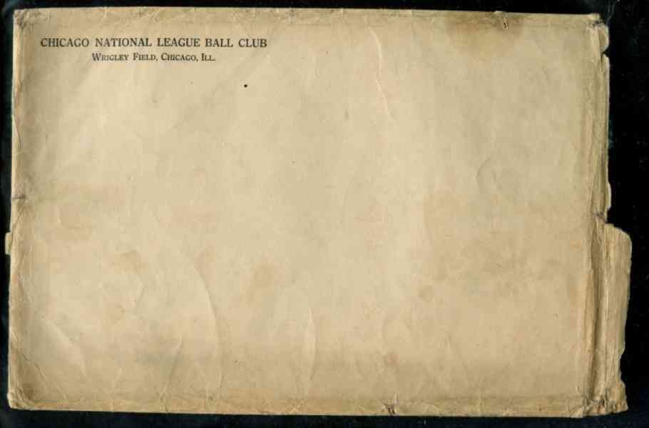 ORIGINAL ENVELOPE from the Cubs - 1932-1936 Cubs Team Issue  cards value
