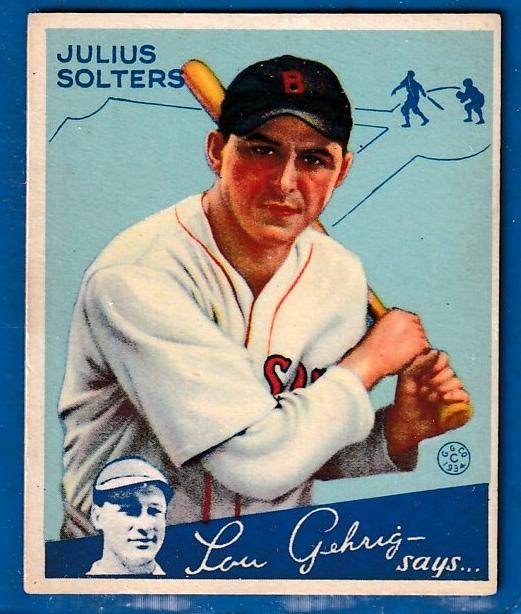 1934 Goudey # 30 Julius Solters ROOKIE (Red Sox)  cards value