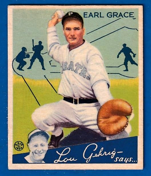 1934 Goudey # 58 Earl Grace ROOKIE (Pirates)  cards value