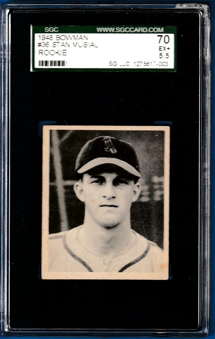 1948 Bowman # 36 Stan Musial ROOKIE (Cardinals)  cards value