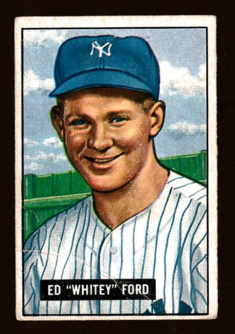 1951 Bowman #  1 Whitey Ford ROOKIE [#] (Yankees)  cards value