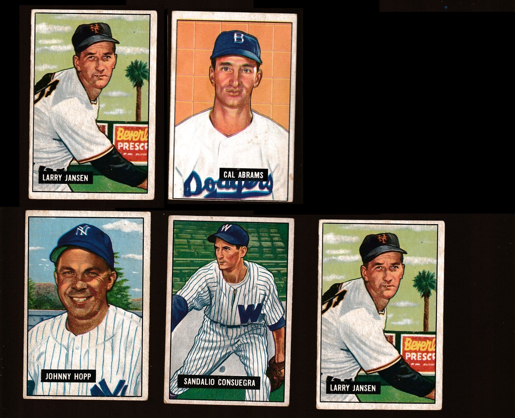 1951 Bowman #162 Larry Jansen (New York Giants)  cards value
