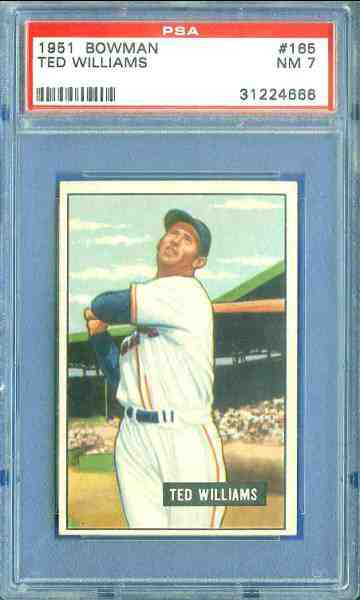 1951 Bowman #165 Ted Williams [#PSA] (Red Sox)  cards value