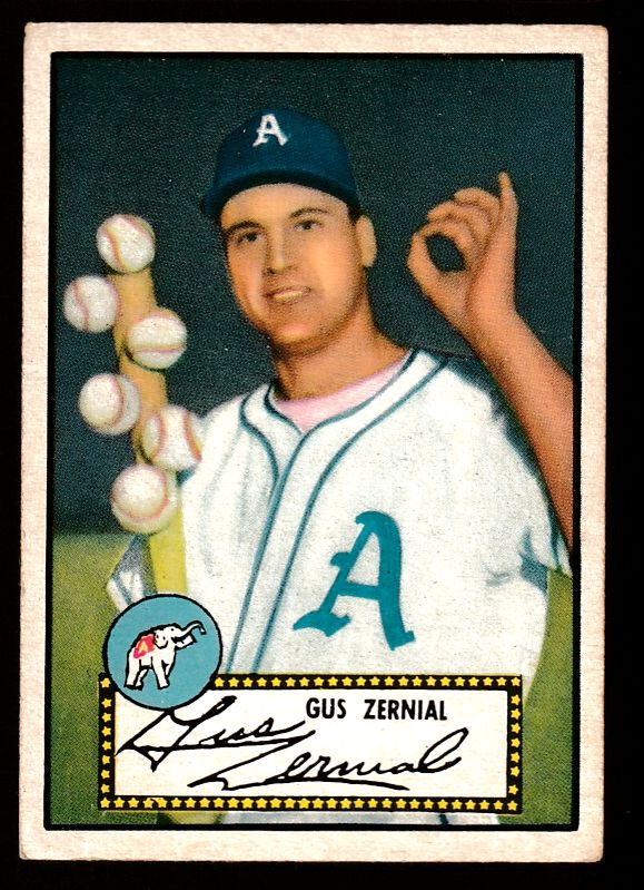 1952 Topps # 31 Gus Zernial BLACK-BACK (Philadelphia A's)  cards value