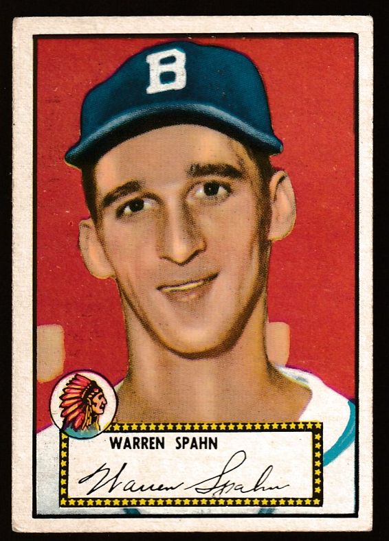 1952 Topps # 33 Warren Spahn BLACK-BACK (Boston Braves)  cards value