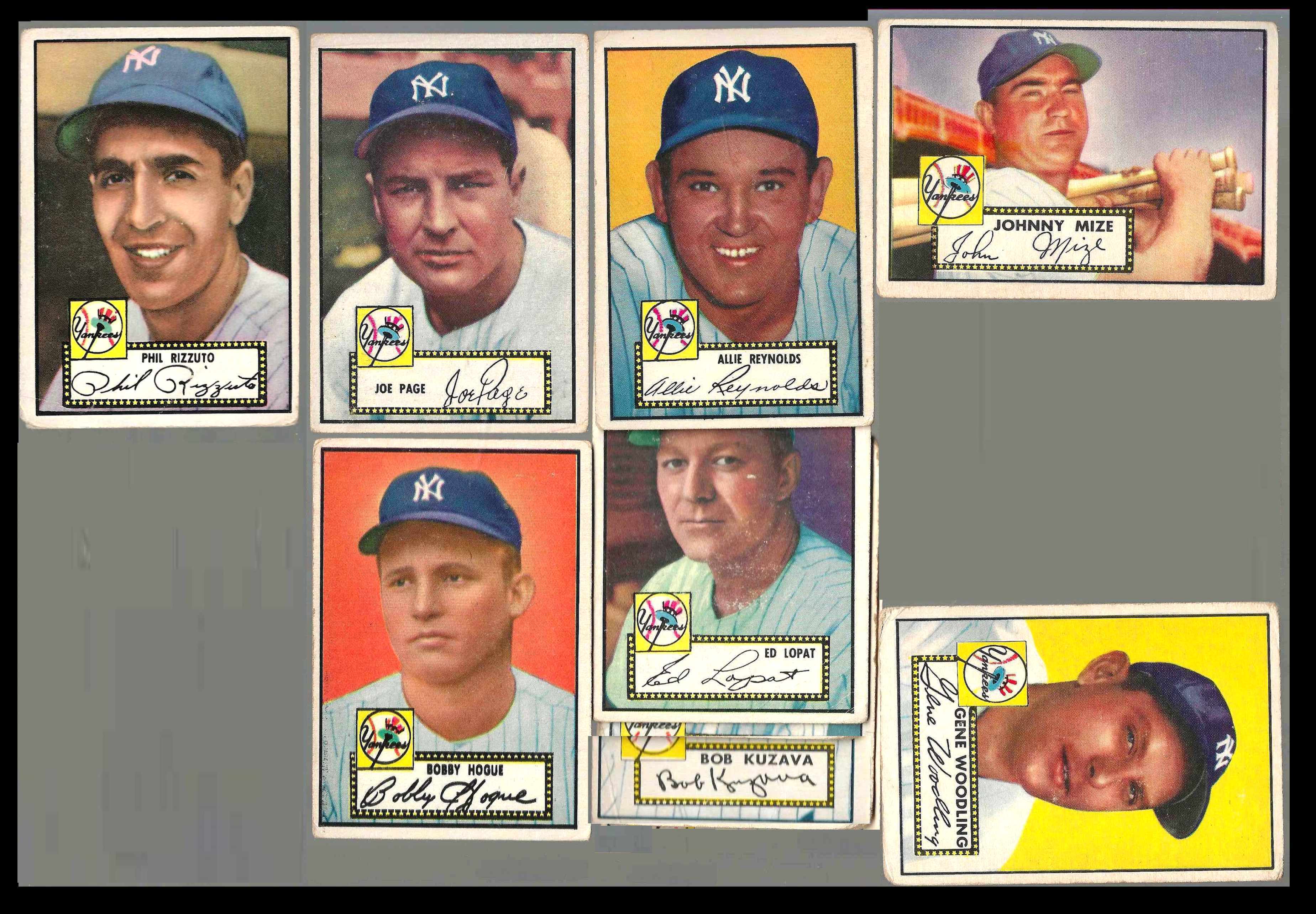 1952 Topps #  9 Bobby Hogue [#t] (Yankees)  cards value