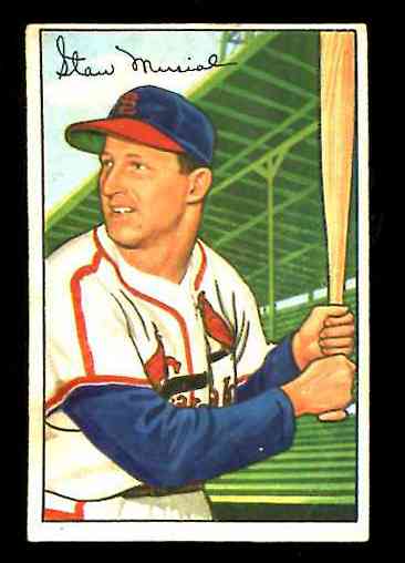 1952 Bowman #196 Stan Musial (Cardinals)  cards value
